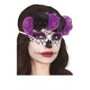 Antifaz de Catrina Flores Lilas y Negras