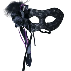 Antifaz Negro con Pluma