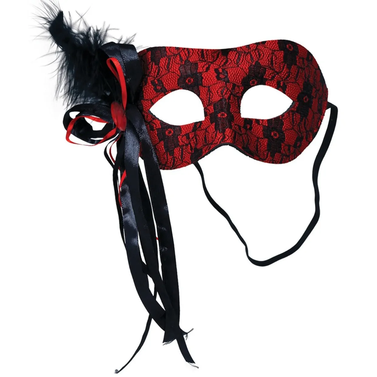 Antifaz Rojo con Pluma