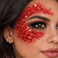 Barra de Maquillaje Glitter Purpurina Rojo