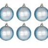 6 Bolas de Navidad Azules Decoradas