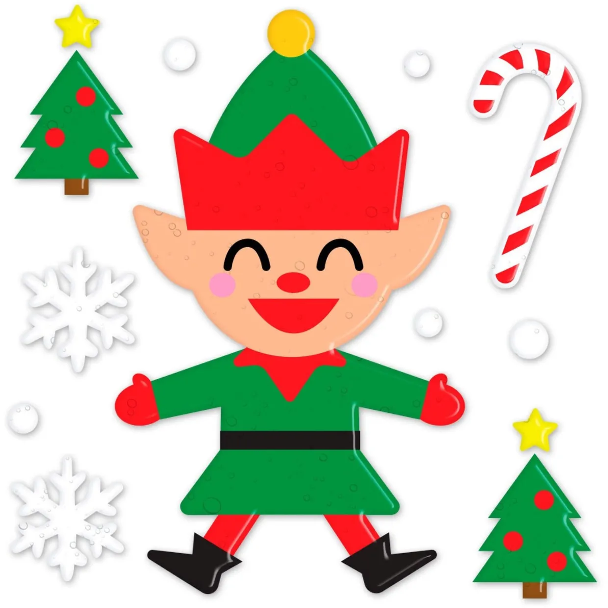 Decoración de Gel Elfo Navideño