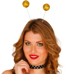 Diadema de Bolas Doradas Purpurina