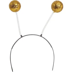 Diadema de Bolas Doradas Purpurina