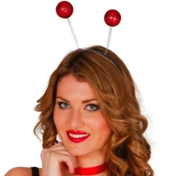 Diadema de Bolas Rojas Purpurina