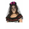Diadema de Catrina Lila con Velo