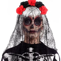 Diadema de Catrina Mexicana con Velo
