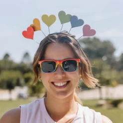 Diadema de Corazones Arcoíris