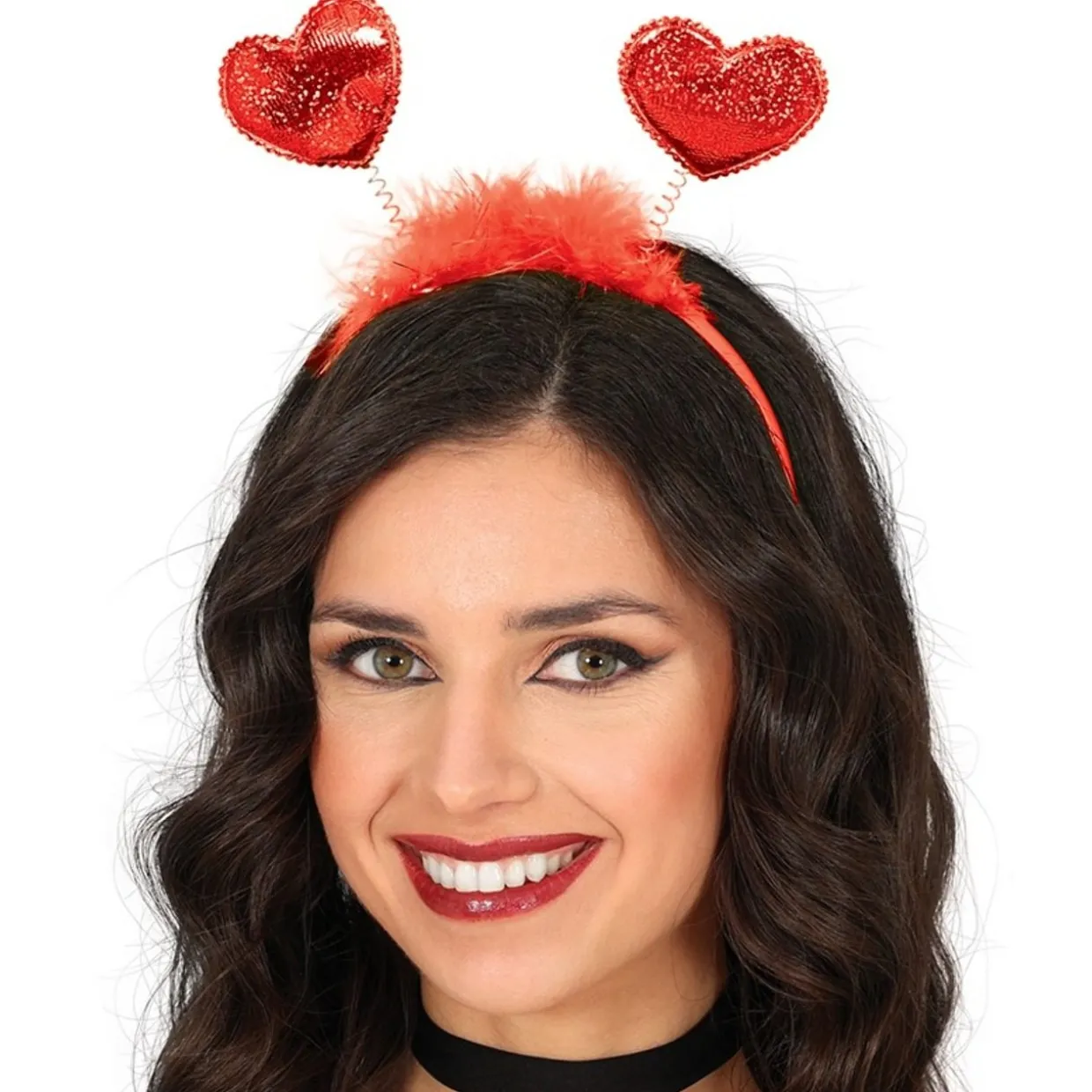 Diadema de Corazones Rojos