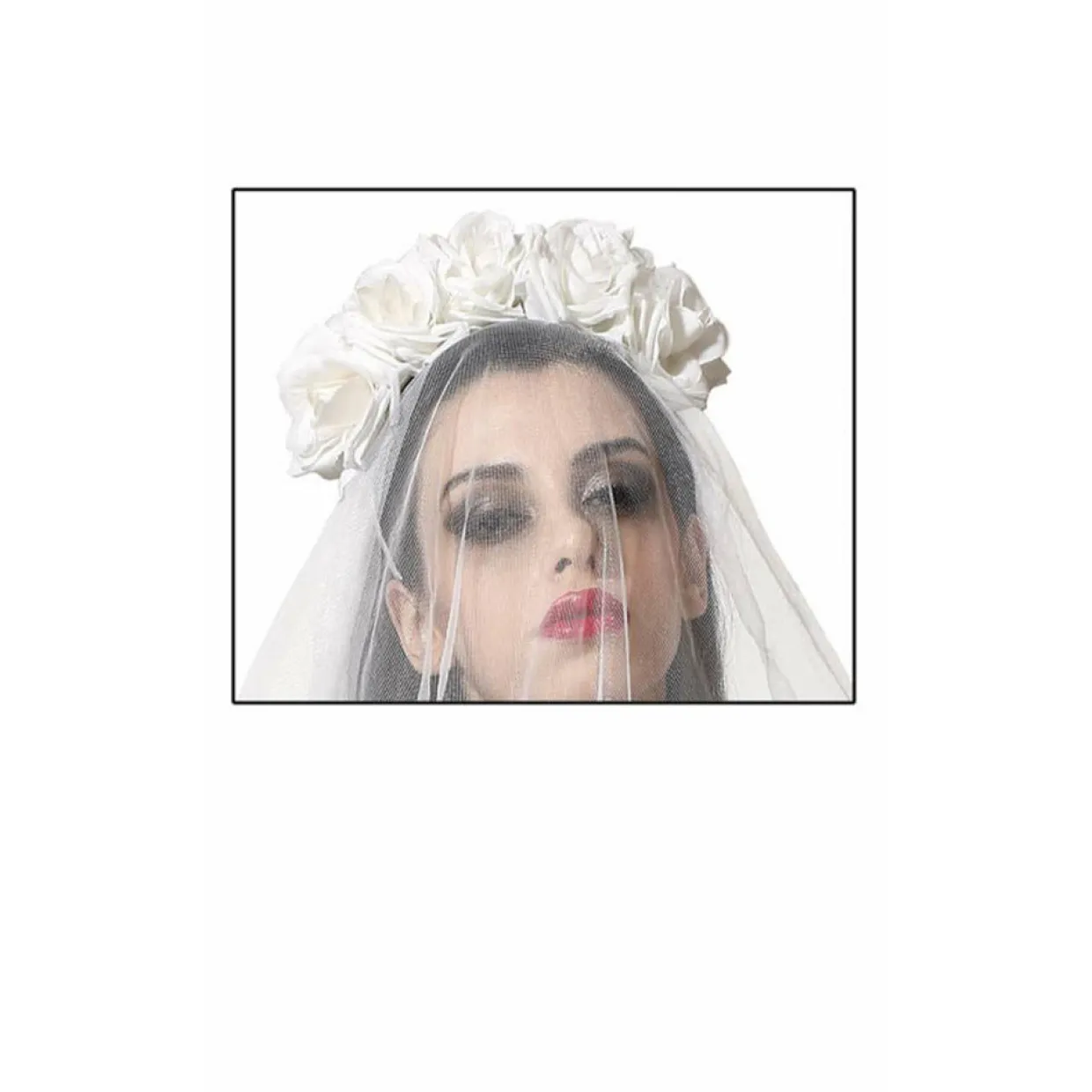 Diadema de Novia Cadáver con Velo Blanco
