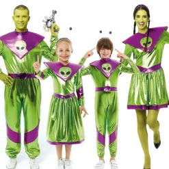 Disfraces en grupo de Aliens Galácticos Verdes