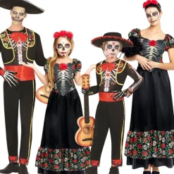 Disfraces en grupo de Catrines Mejicanos