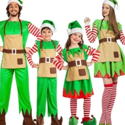 Disfraces en grupo de Elfos Claus