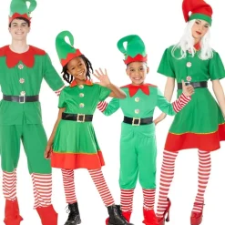Disfraces en grupo de Elfos Navidad