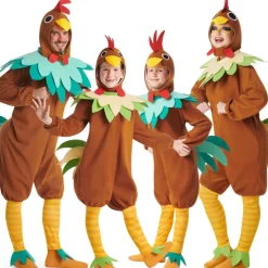 Disfraces en grupo de Gallos y Gallinas Marrones