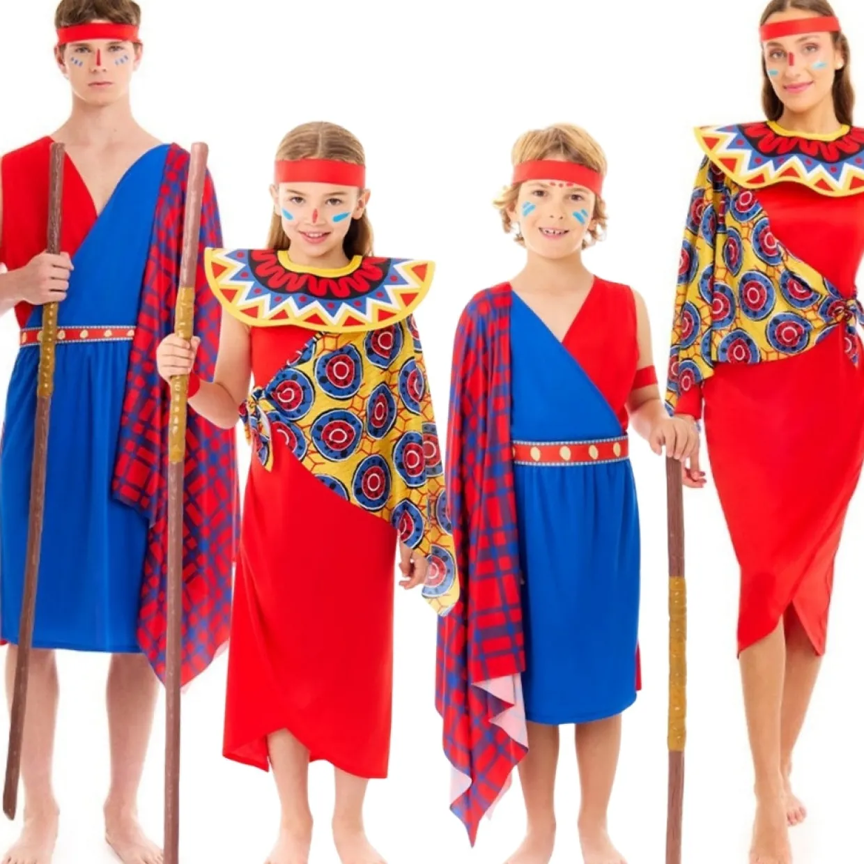 Disfraces en grupo de Guerreros Masai