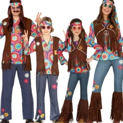 Disfraces en grupo de Hippies Happy