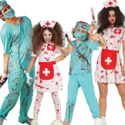 Disfraces en Grupo de Médicos y Enfermeras Zombies