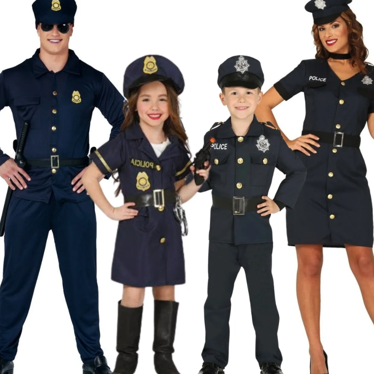 Disfraces en grupo de Policías Oficiales