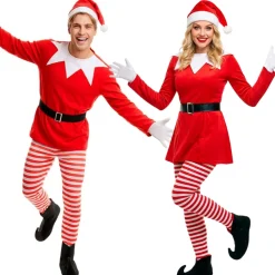Disfraces en pareja de Elfos Divertidos de Navidad