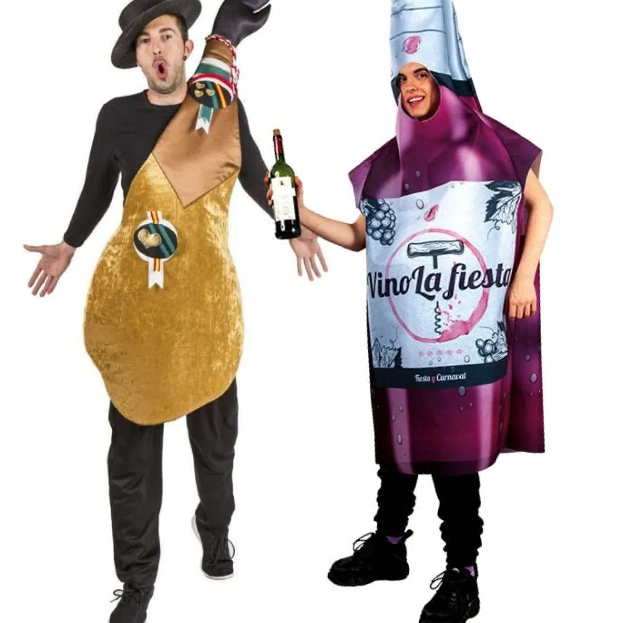 Disfraces en pareja de Jamón y Vino