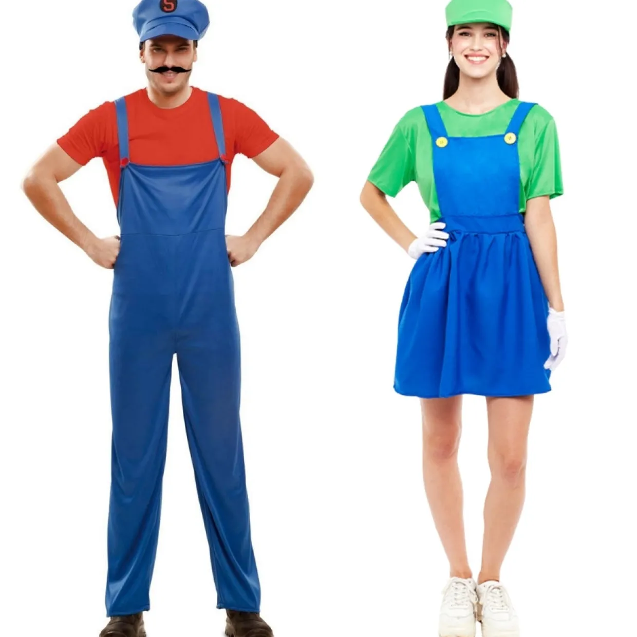 Disfraces en pareja de Luigi y Mario Videojuego