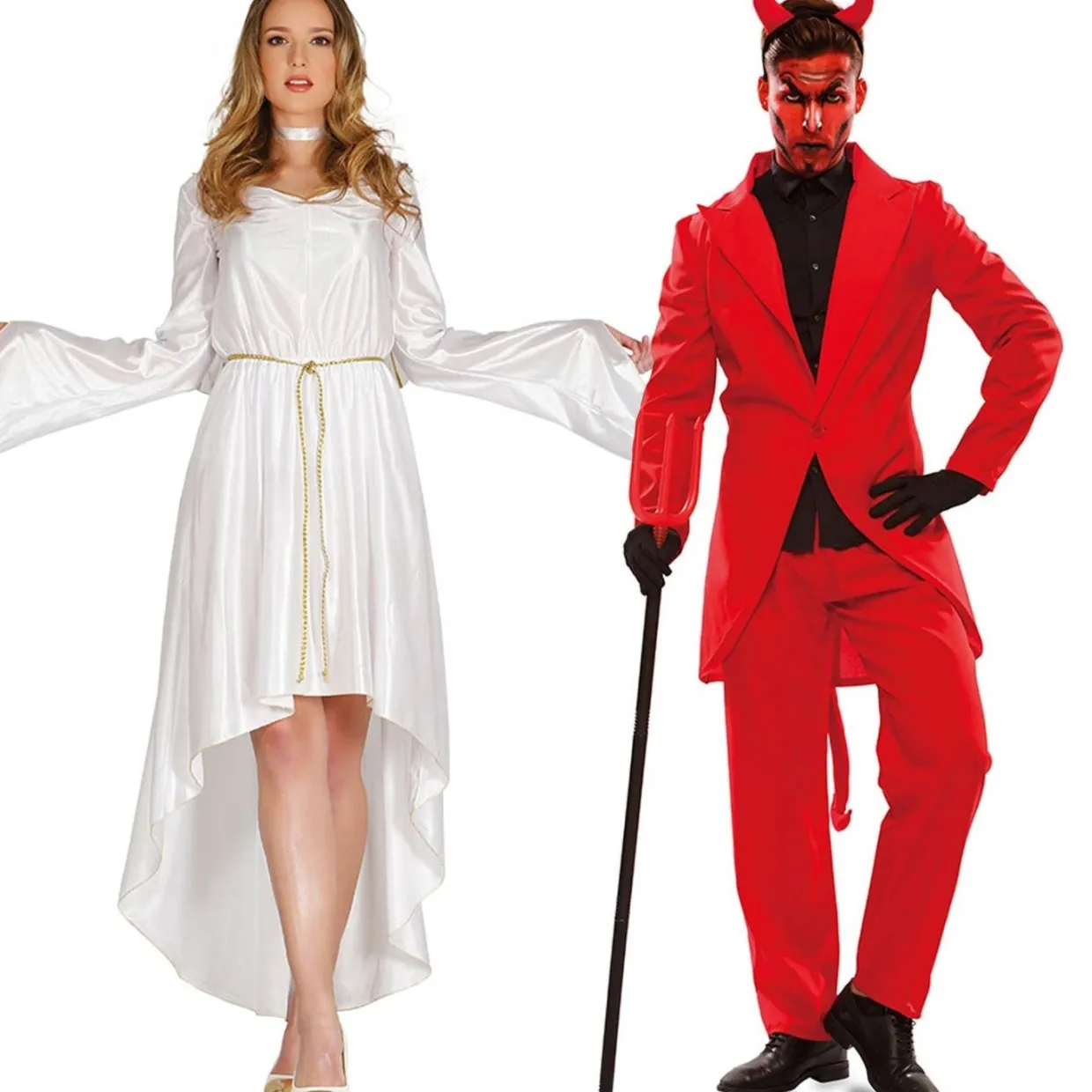 Disfraces en pareja de Ángel y Diablo