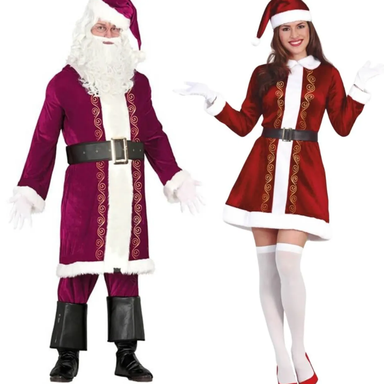 Disfraces en pareja de Papá y Mamá Noel Elegantes