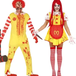 Disfraces en pareja de Payasos Burger Sangrientos