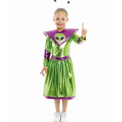 Disfraz de Alien Verde para niña