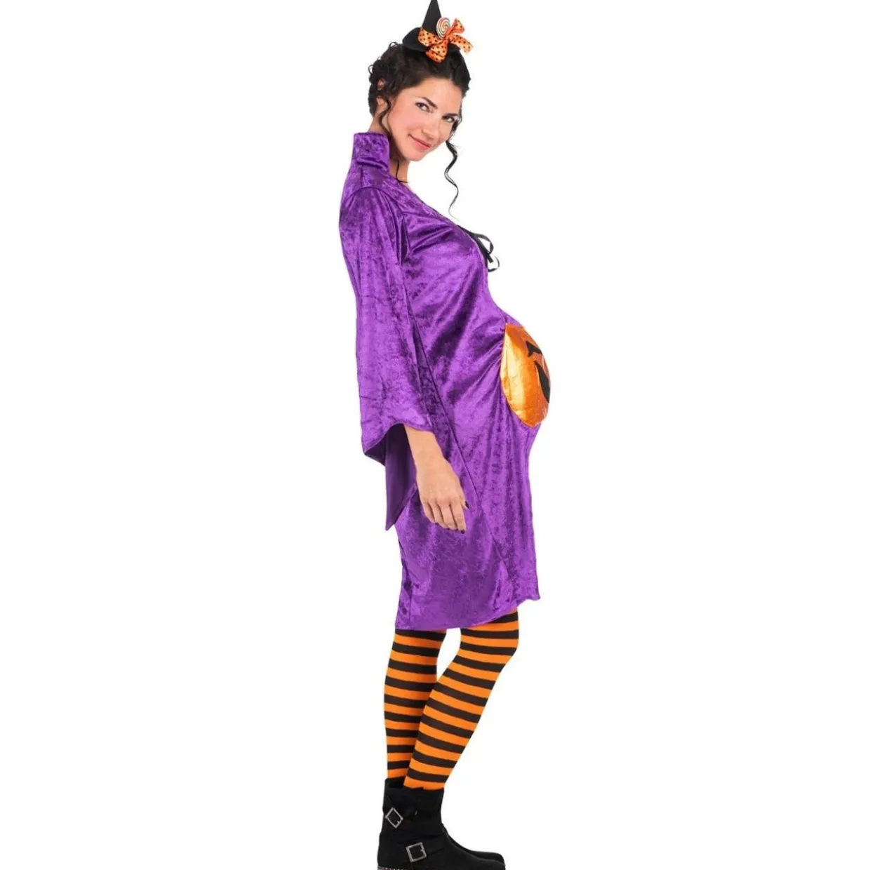 Disfraz de Bruja Calabaza Embarazada para mujer