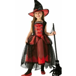 Disfraz de Bruja Chic Roja para niña
