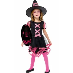 Disfraz de Bruja Cuca Rosa para niña