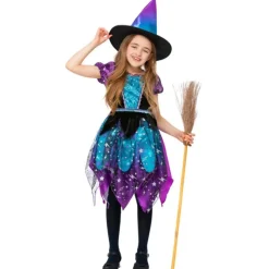 Disfraz de Bruja Deluxe con Luz para niña