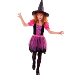 Disfraz de Bruja Fucsia para niña