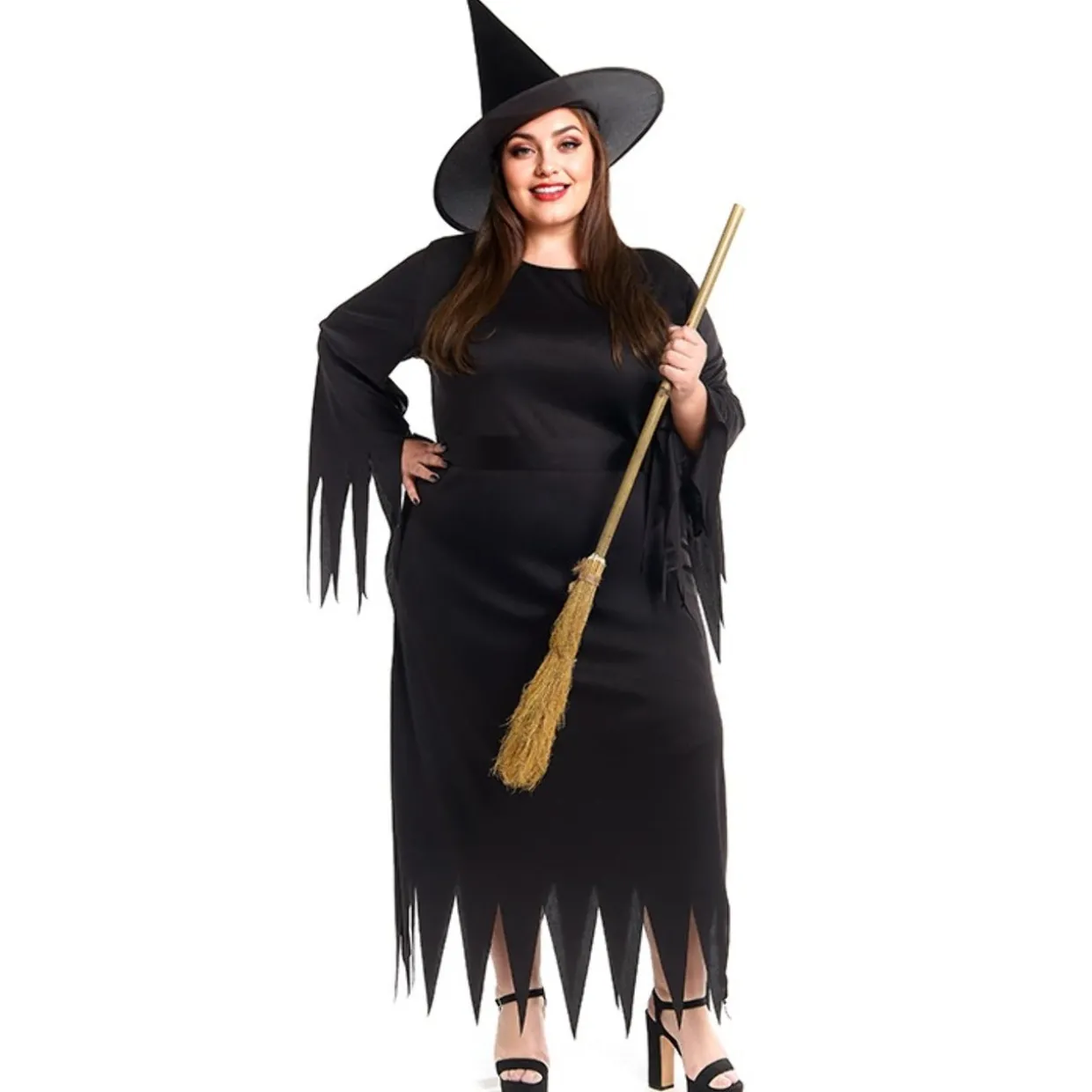 Disfraz de Bruja Negra Plus para mujer