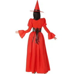 Disfraz de Bruja Rojo Corset para mujer