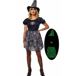 Disfraz de Bruja Spider Glow para mujer