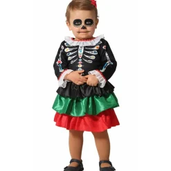 Disfraz de Catrina Huesos para bebé