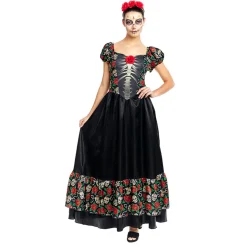 Disfraz de Catrina Mexicana Rosas para mujer