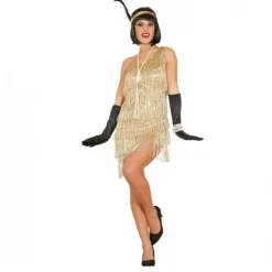 Disfraz de Charleston Deluxe Dorado para mujer