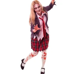 Disfraz de Colegiala Zombie con Corbata para mujer