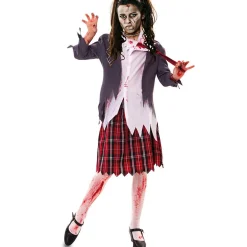 Disfraz de Colegiala Zombie con Corbata para mujer