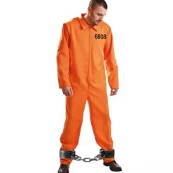 Disfraz de Convicto Naranja para adulto