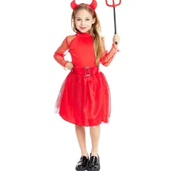 Disfraz de Diablesa Rojo para niña