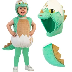 Disfraz de Dinosaurio Verde Cascarón para bebé