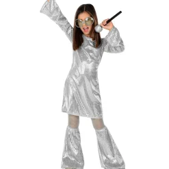 Disfraz de Disco Fashion Plata para niña