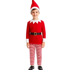 Disfraz de Elfo de la Navidad Rayas para niño