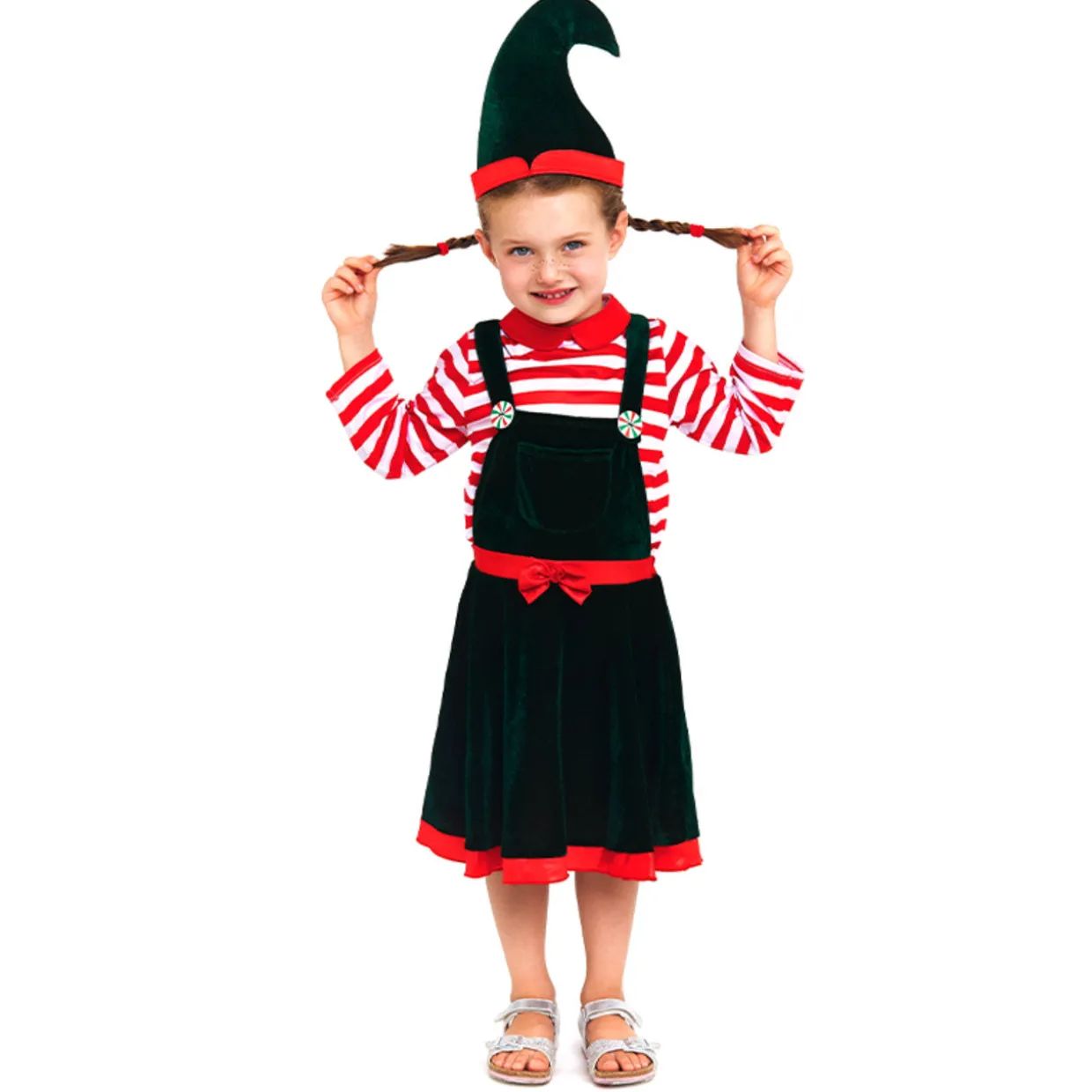 Disfraz de Elfo Rayas para niña