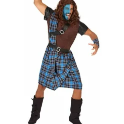 Disfraz de Escocés Braveheart Azul para adulto